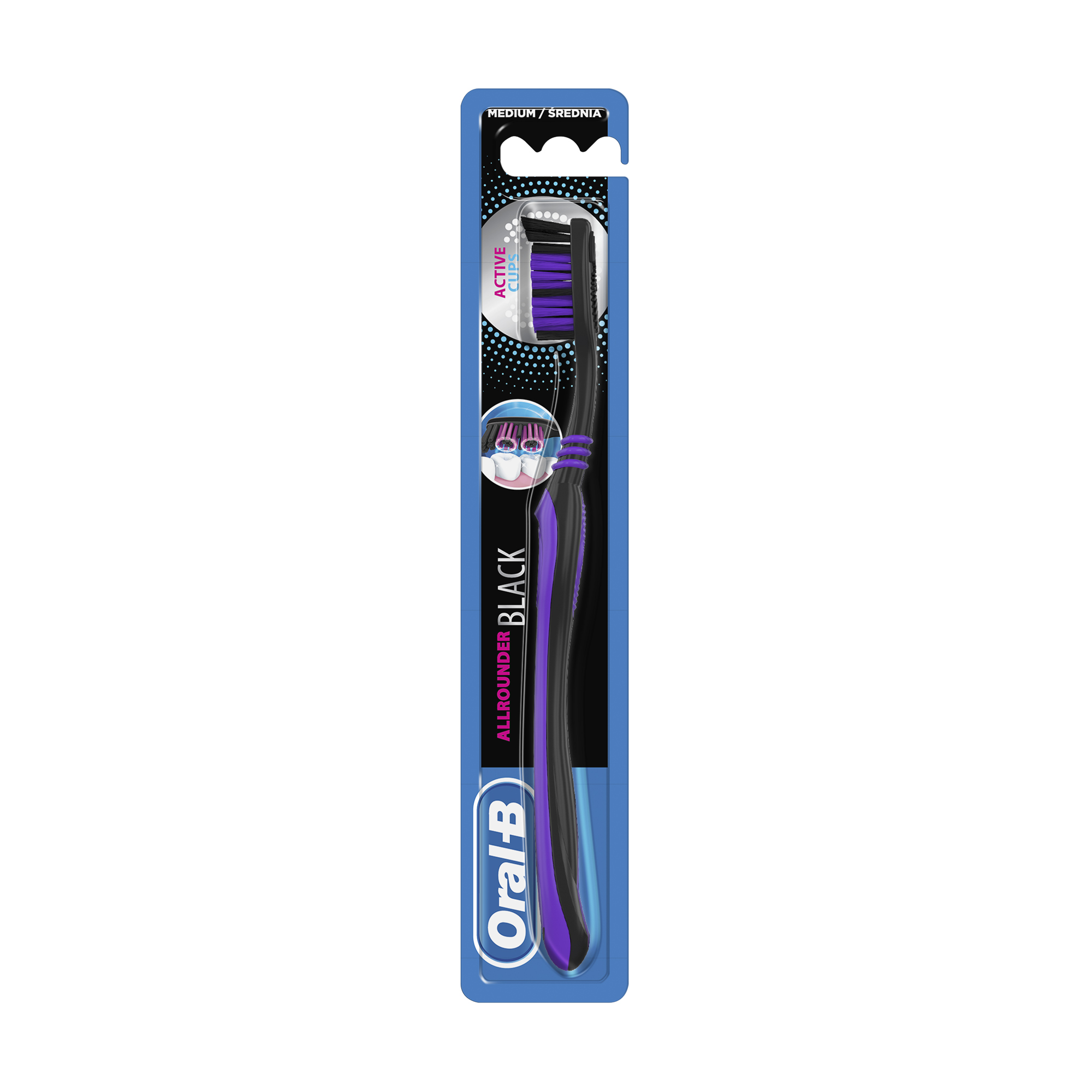 Зубна щітка Oral-B Всебічне чищення Black середньої жорсткості, 1 шт